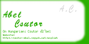 abel csutor business card